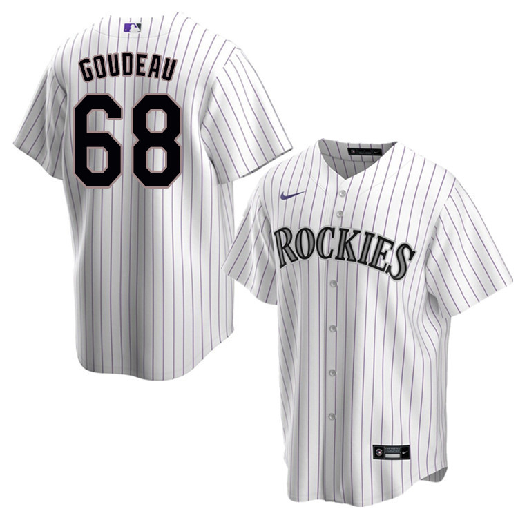 Nike Men #68 Ashton Goudeau Colorado Rockies Baseball Jerseys Sale-White